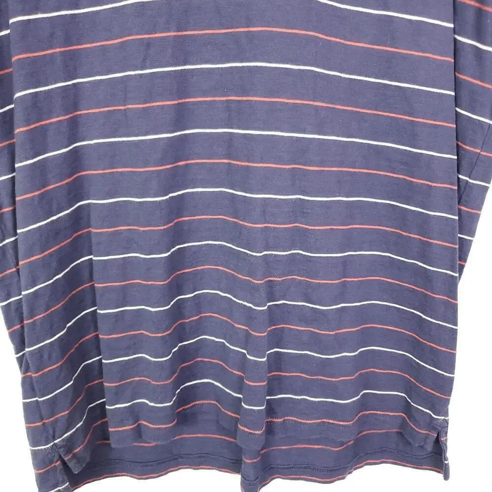 J Crew Shirt Mens Size L Golf Polo Striped Knit Cotton Preppy Office Casyal